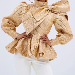 Peplum Gold Top